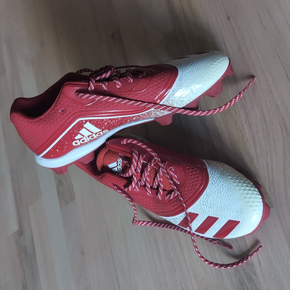 Men's Adidas Icon V Mid Athletic Baseball Cleats Red / White Size 11.5  (G28287)